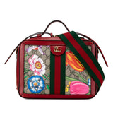 Gucci Small GG Supreme Flora Ophidia Satchel (Z0jPfA)