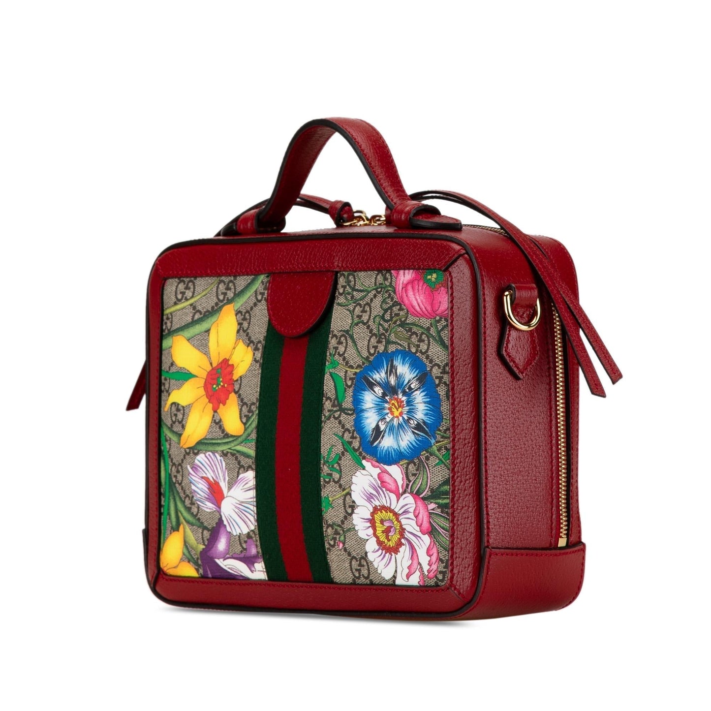 Gucci Small GG Supreme Flora Ophidia Satchel (Z0jPfA)