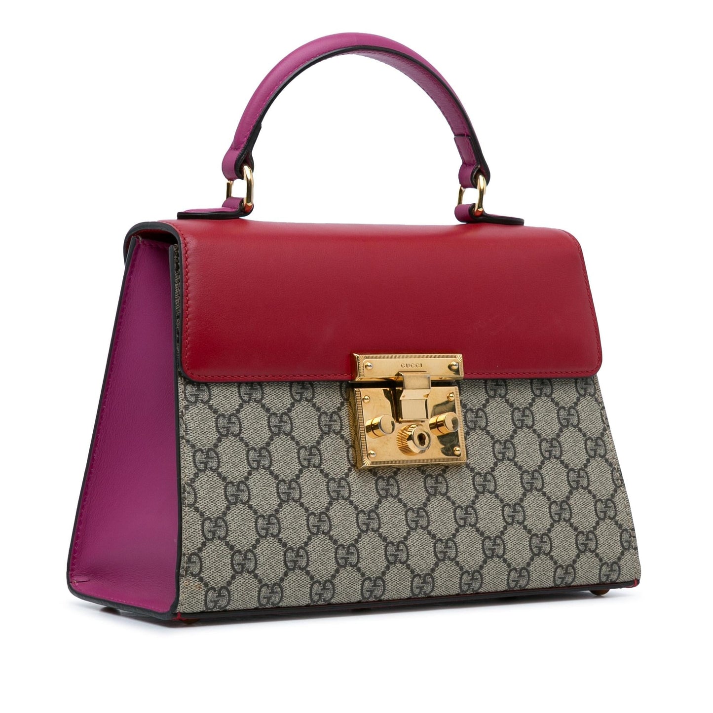 Gucci Small GG Supreme Padlock Satchel (2Z0zjB)