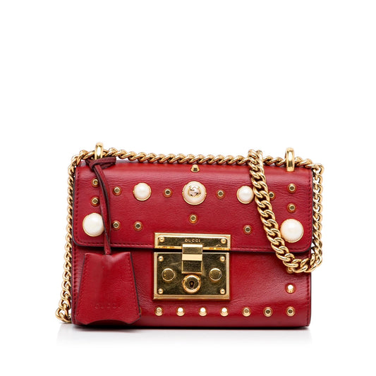 Gucci Small Leather Pearl Studded Padlock Crossbody Bag (lpKTdk)