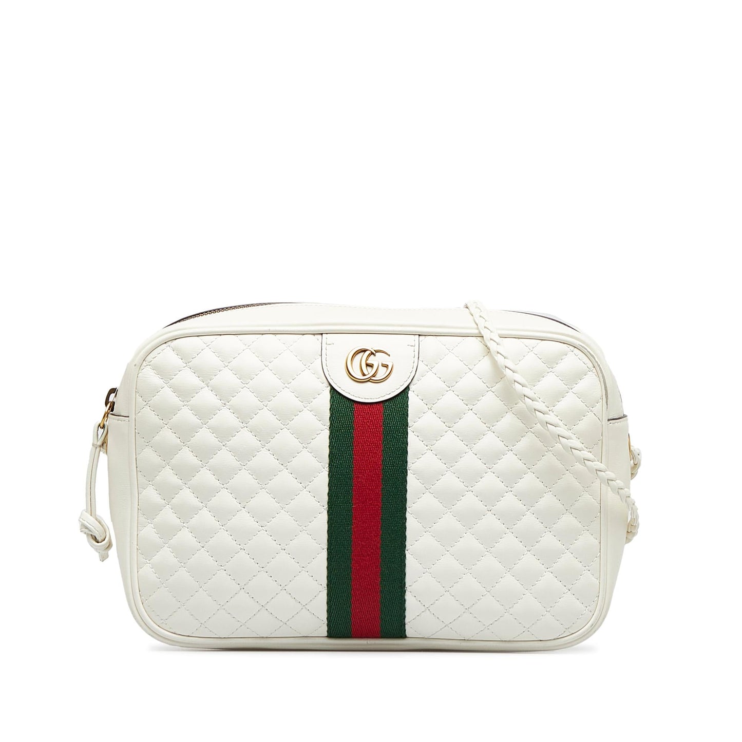 Gucci Small Leather Web Trapuntata Crossbody (2gYJQ8)