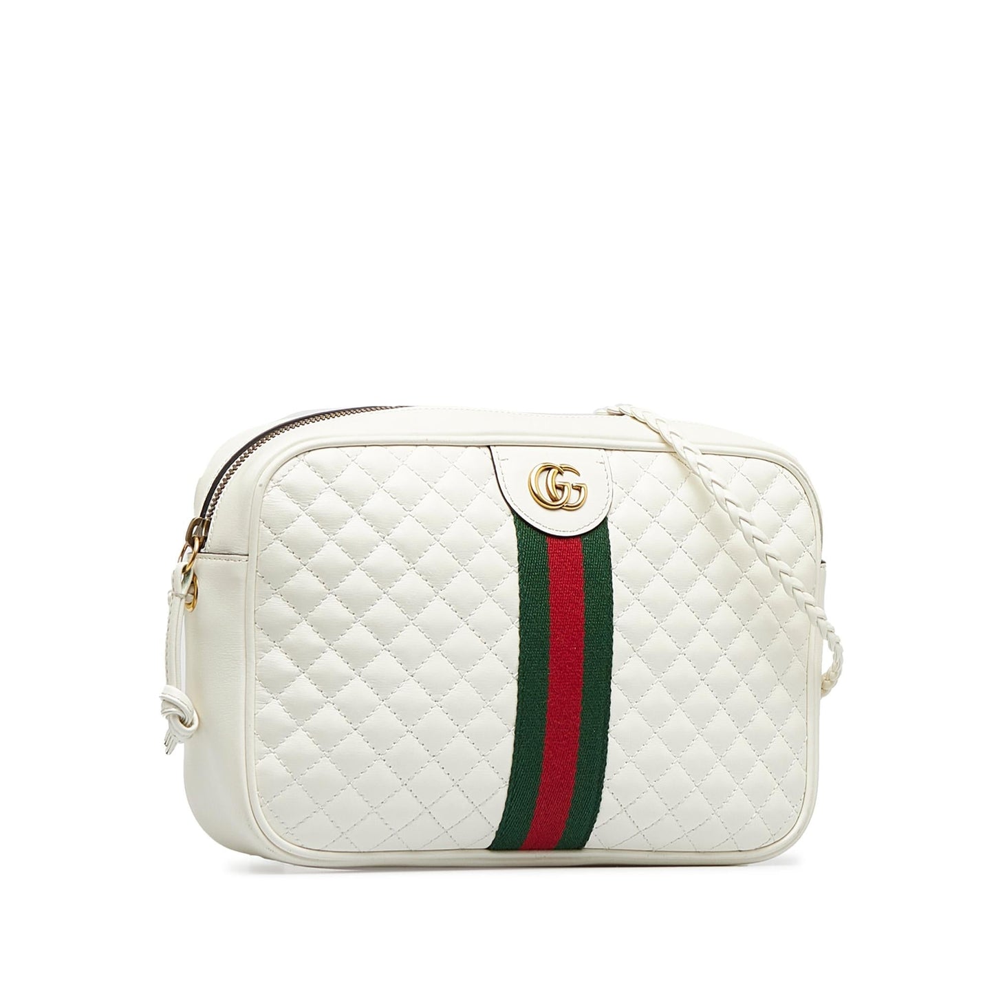 Gucci Small Leather Web Trapuntata Crossbody (2gYJQ8)