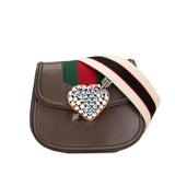 Gucci Small Linea Totem Crystal Heart Crossbody (OKF7Q2)