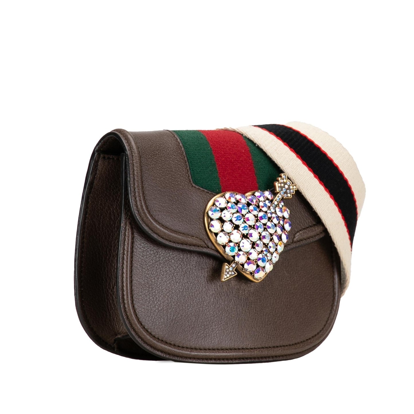 Gucci Small Linea Totem Crystal Heart Crossbody (OKF7Q2)