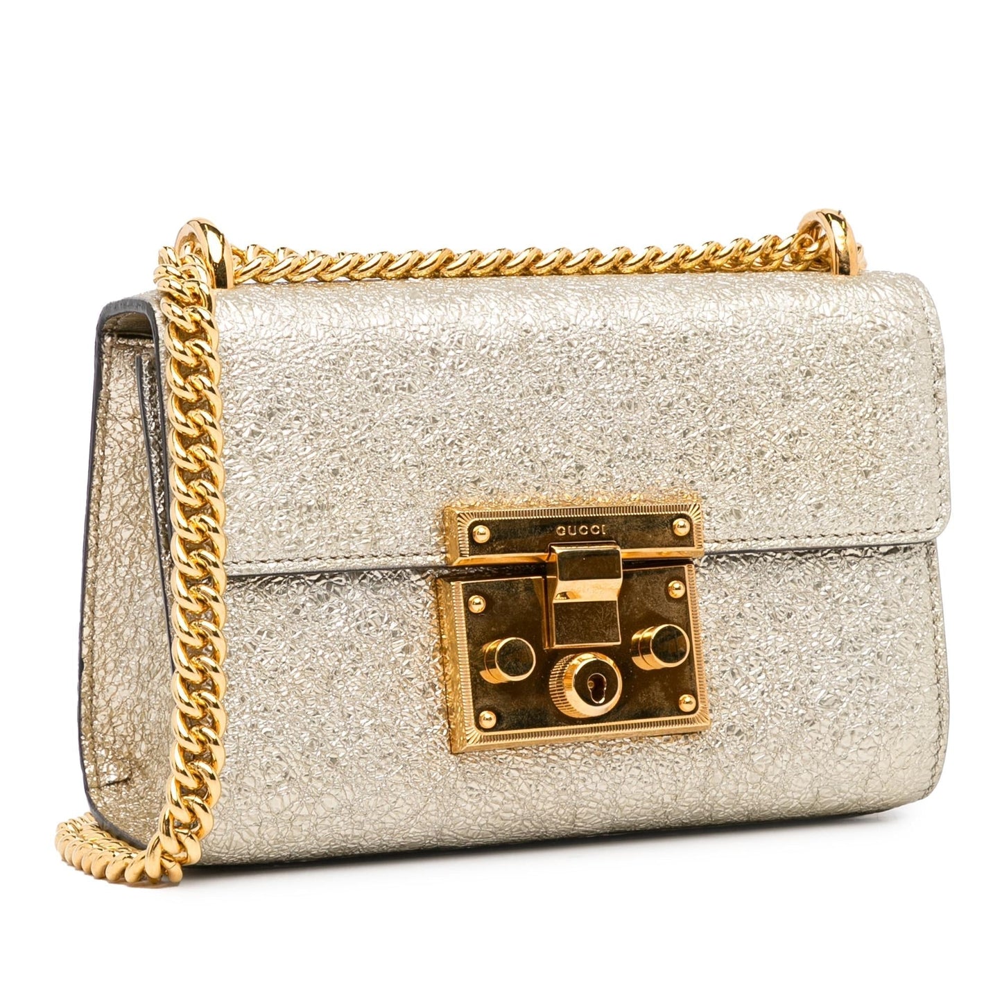 Gucci Small Metallic Padlock Crossbody (Vd4R6T)