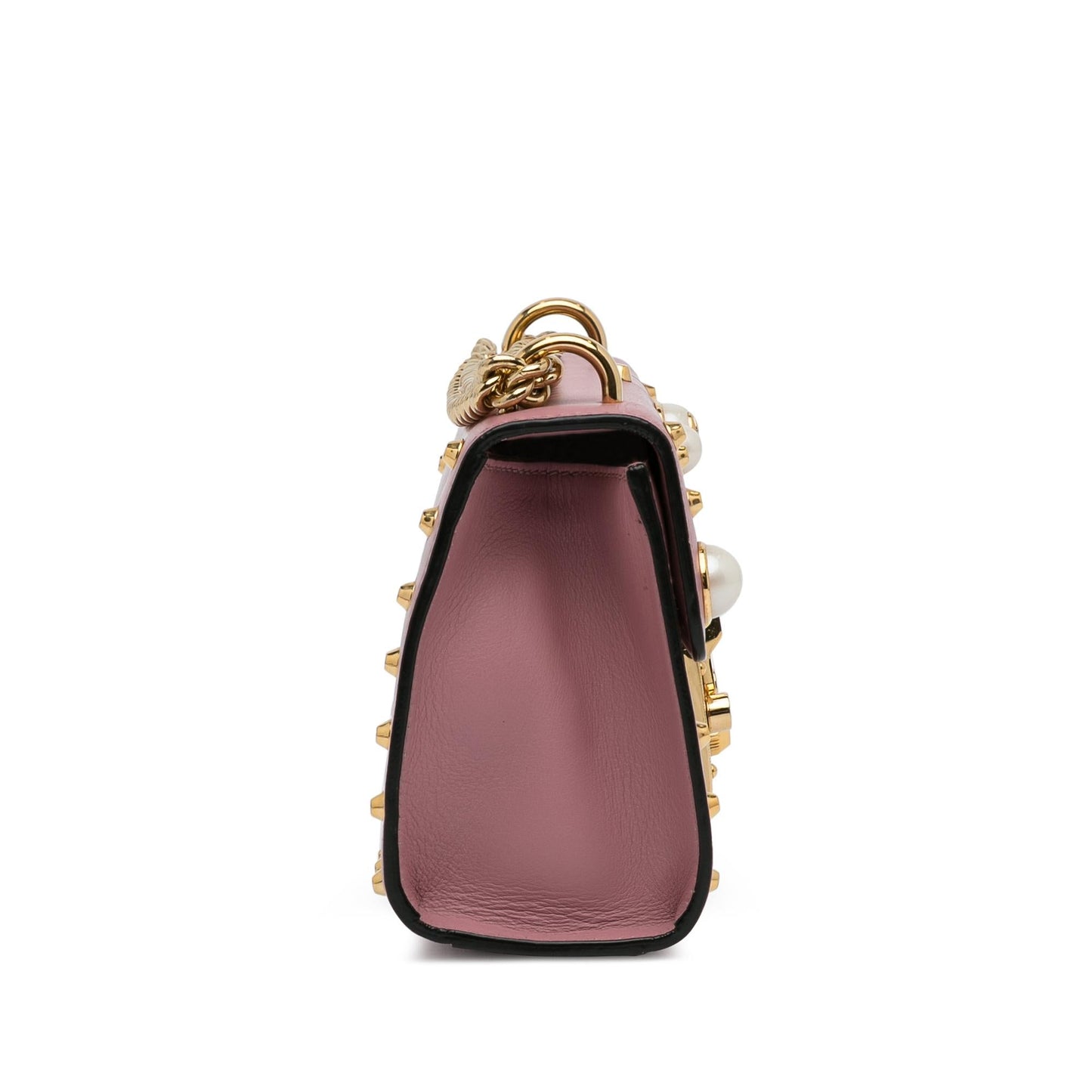 Gucci Small Pearl Studded Padlock Crossbody (9EXoma)