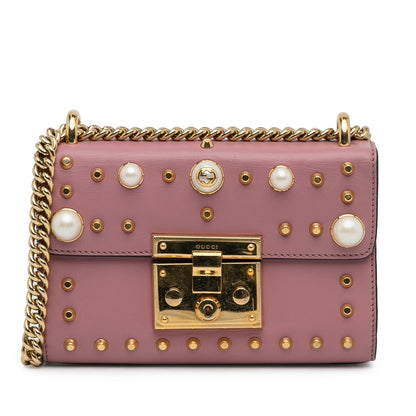 Gucci Small Pearl Studded Padlock Crossbody (9EXoma)