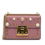 Gucci Small Pearl Studded Padlock Crossbody (9EXoma)