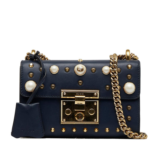 Gucci Small Pearl Studded Padlock Crossbody (ZuRWNW)
