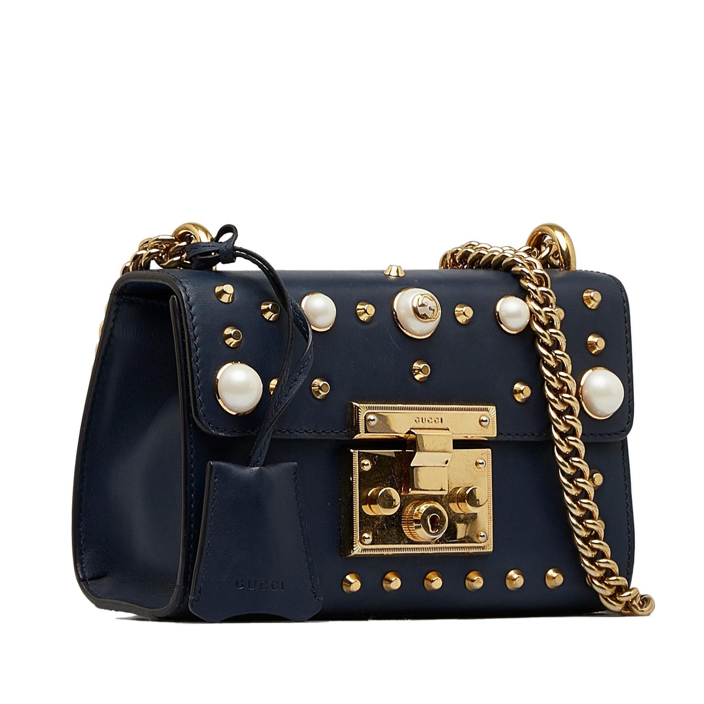 Gucci Small Pearl Studded Padlock Crossbody (ZuRWNW)