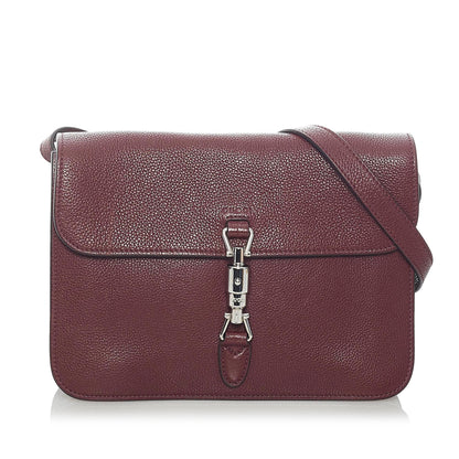 Gucci Soft Jackie Convertible Leather Crossbody Bag (33527)
