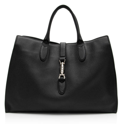 Gucci Soft Pebbled Leather Jackie Medium Tote - FINAL SALE (SHF-8Qshpx)