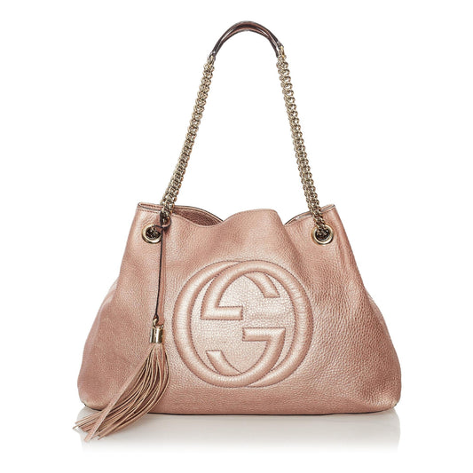 Gucci Soho Chain Leather Tote Bag (33241)