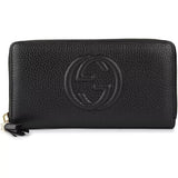 GUCCI GRAINED CALFSKIN LEATHER SOHO ZIPPY WALLET