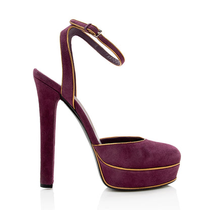 Gucci Suede Platform Pumps - Size 6.5 / 36.5 (SHF-18842)