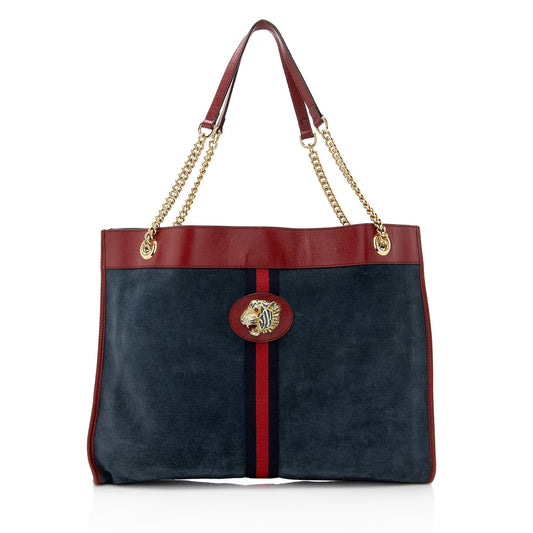 Gucci Suede Rajah Large Tote (SHF-22170)