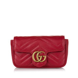 Gucci Super Mini GG Marmont Leather Crossbody Bag (34950)