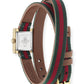 GUCCI Swiss G Frame Green-Red-Green Web Double Wrap Nylon Strap Watch
