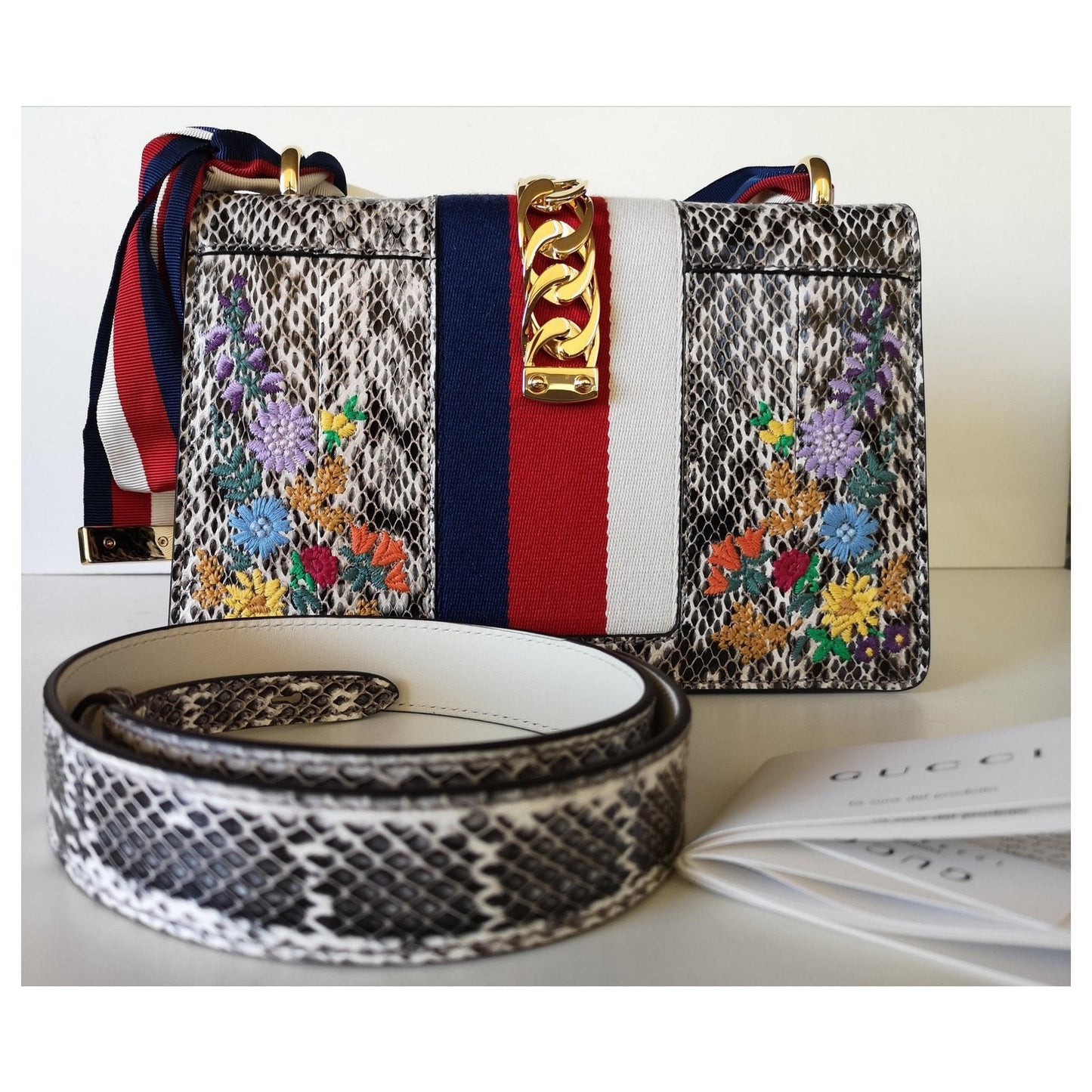 GCI SYLVIE FLORAL PYTHON SHOULDER BAG-HS