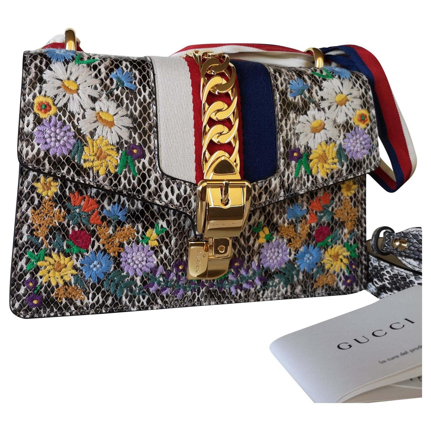 GCI SYLVIE FLORAL PYTHON SHOULDER BAG-HS