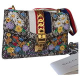 GCI SYLVIE FLORAL PYTHON SHOULDER BAG-HS