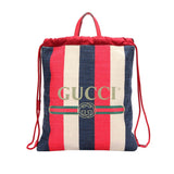 Gucci Sylvie Stripe Canvas Drawstring Backpack (q4xOwU)