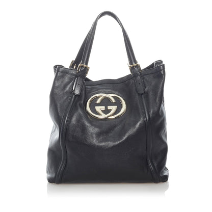 Gucci Web Britt Leather Tote Bag (31475)