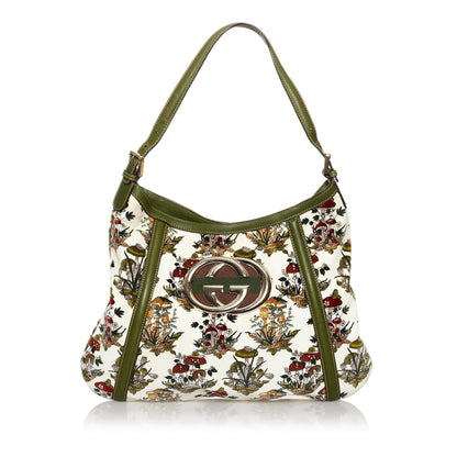 Gucci Web Britt Velvet Shoulder Bag (SHG-30589)
