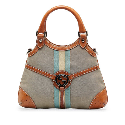 Gucci Web Canvas Reins Satchel (wUoDp0)