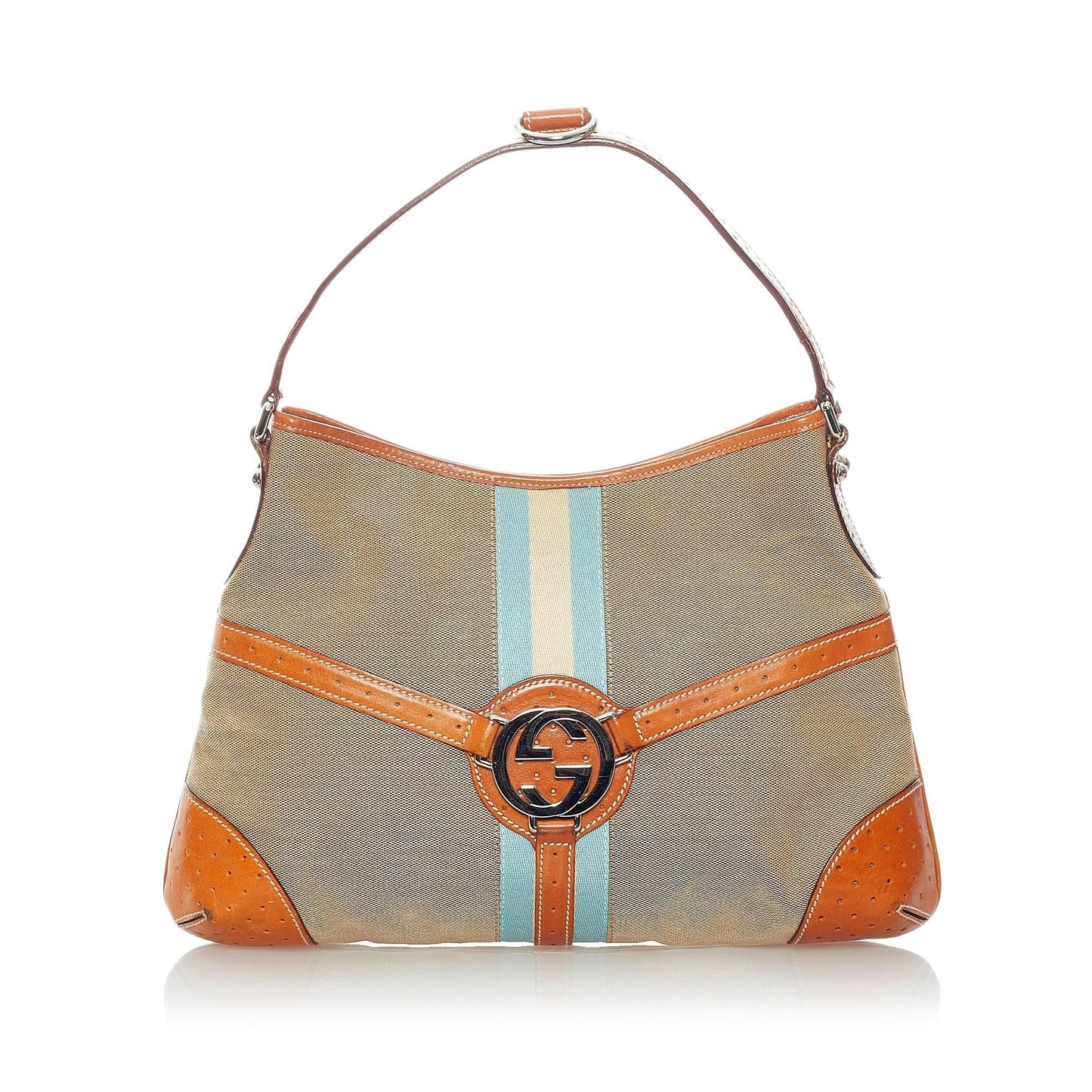 Gucci Web Canvas Reins Shoulder Bag (SHG-32403)