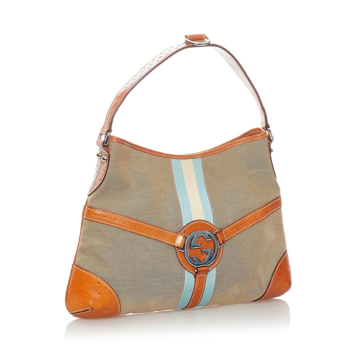 Gucci Web Canvas Reins Shoulder Bag (32403)