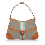 Gucci Web Canvas Reins Shoulder Bag (33211)