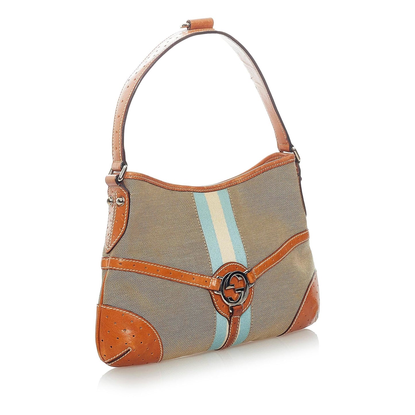 Gucci Web Canvas Reins Shoulder Bag (33211)