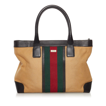 Gucci Web Canvas Tote Bag (32708)
