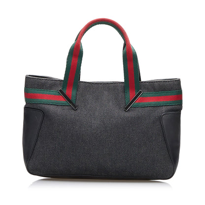 Gucci Web Denim Handbag (mvpGGk)