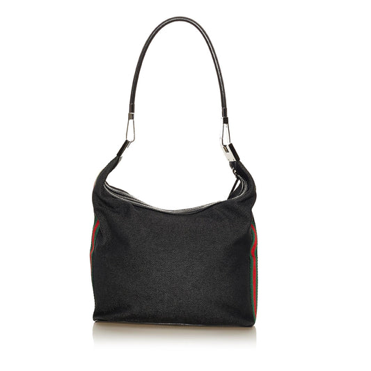 Gucci Web Denim Shoulder Bag (34386)