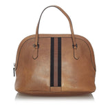 Gucci Web Dome Leather Satchel (SHG-30169)
