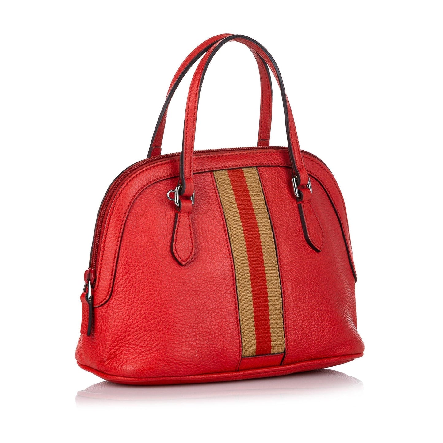 Gucci Web Dome Leather Satchel (30517)
