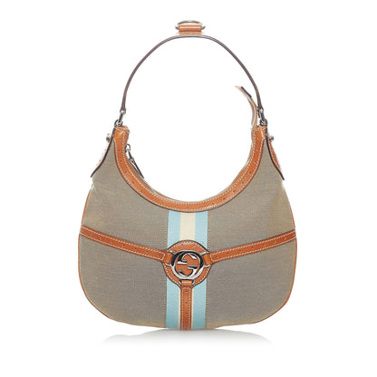 Gucci Web Reins Canvas Hobo Bag (30263)