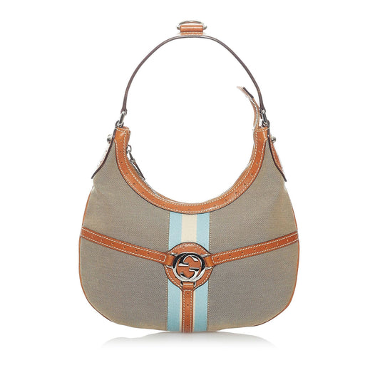 Gucci Web Reins Canvas Hobo Bag (30263)