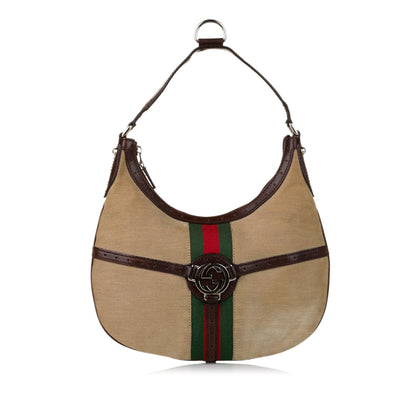 Gucci Web Reins Canvas Hobo Bag (31590)