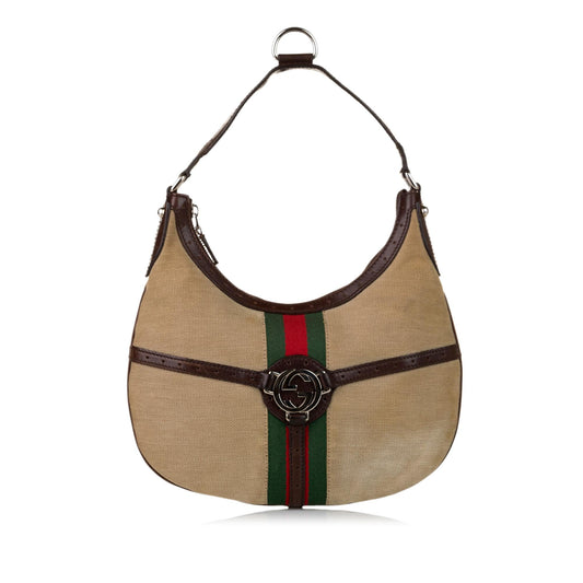 Gucci Web Reins Canvas Hobo Bag (31590)