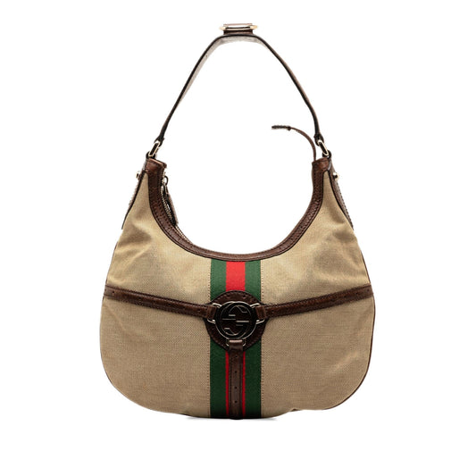 Gucci Web Reins Canvas Hobo Bag (qCOzMw)