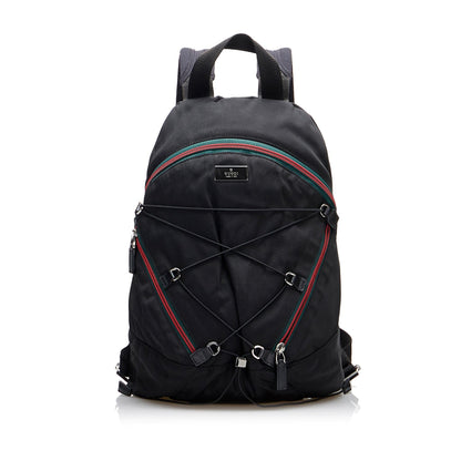 Gucci Web Zipper Line Backpack (jjq8zD)