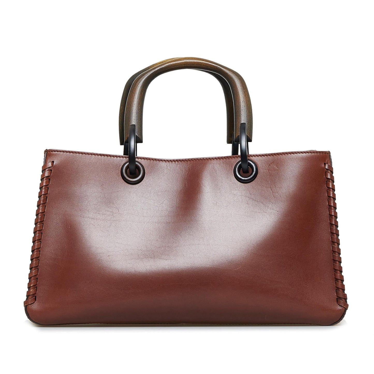 Gucci Whipstitch Wood Handle Handbag (caHaIH)