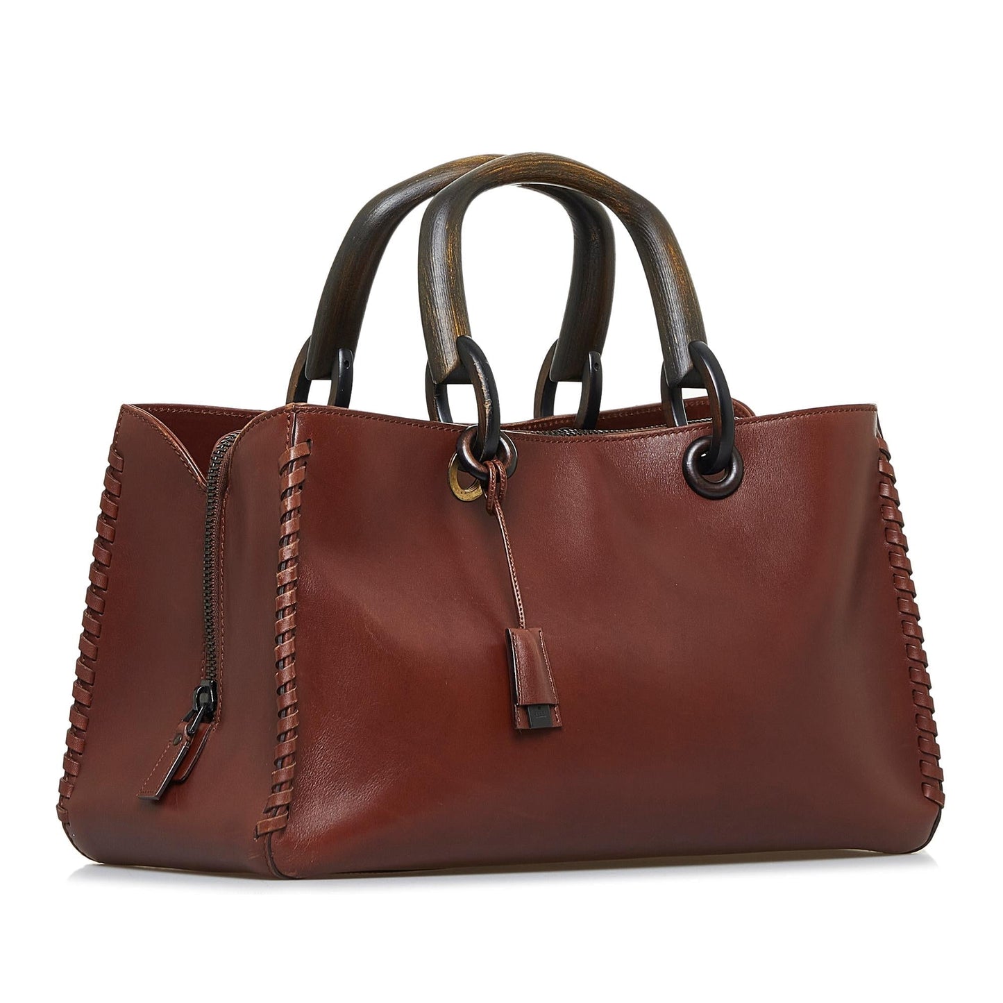 Gucci Whipstitch Wood Handle Handbag (caHaIH)