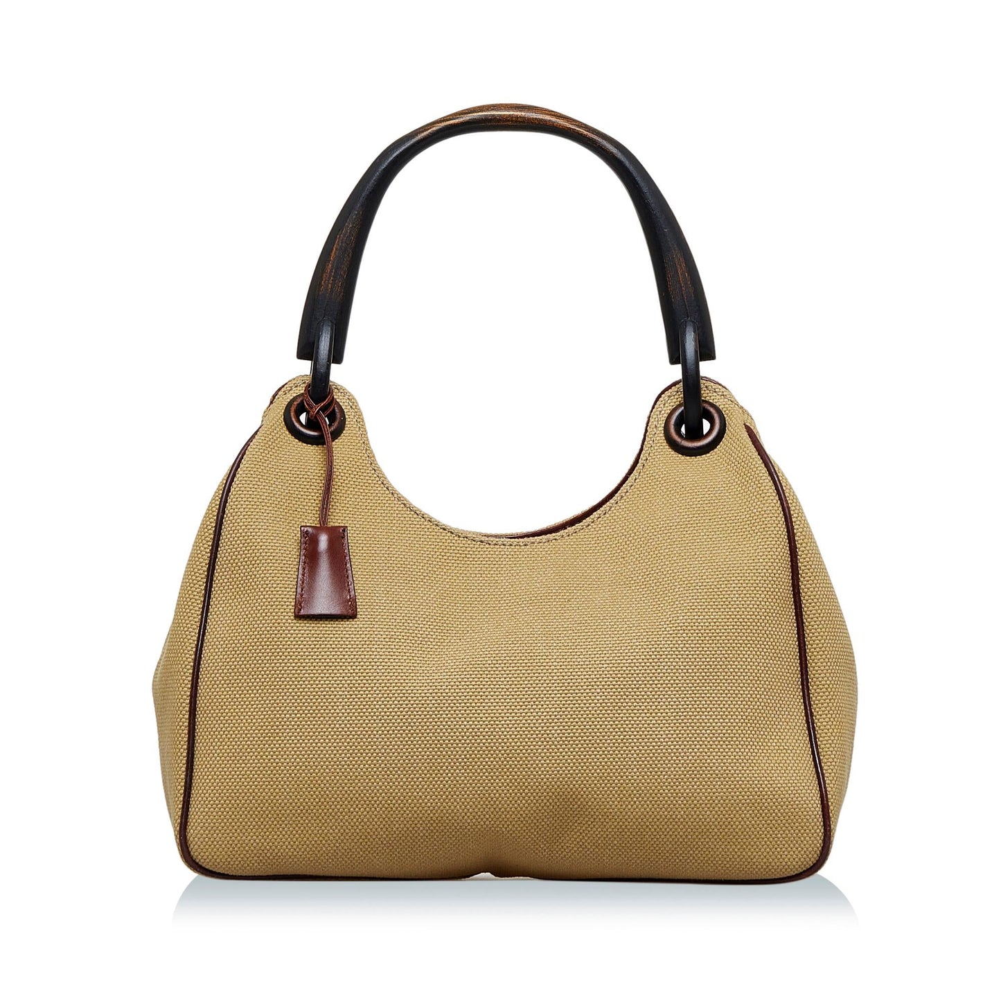 Gucci Wood Handle Canvas Handbag (zB1eEr)