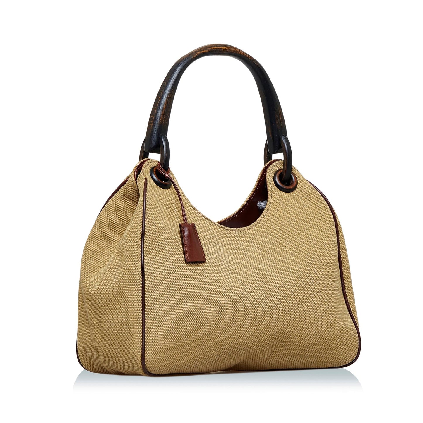 Gucci Wood Handle Canvas Handbag (zB1eEr)