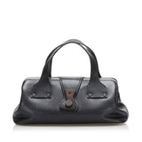 Gucci Wood Hook Closure Leather Handbag (36643)
