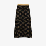 GUCCI GG Jacquard Lamé Wool Skirt
